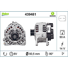 Alternator 14V 90A SEAT CORDOBA IBIZA III IBIZA IV IBIZA IV SC IBIZA IV ST TOLEDO IV SKODA FABIA I FABIA I PRAKTIK FABIA II RAPID ROOMSTER ROOMSTER PRAKTIK 1.0-2.0 12.99- VALEO VAL439481