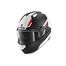 Cati de maxilar Casca Casca basculanta SHARK EVO GT SEAN culoare alb/negru/rosu marime S SHARK HE8913E-WKR-S