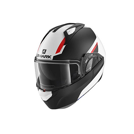 Cati de maxilar Casca Casca basculanta SHARK EVO GT SEAN culoare alb/negru/rosu marime S SHARK HE8913E-WKR-S