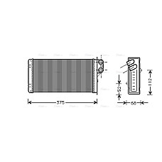 Radiator calorifer caldura 330x157x42mm RVI PREMIUM DCI6-W-MIDR06.23.56B/41 04.96- HIGHWAY 50041002HW