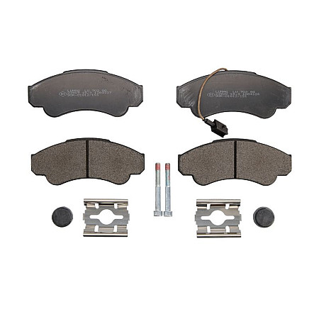 Set placute de frana Fata cu senzor de uzura integrat cu suplimente CITROEN JUMPER FIAT DUCATO PEUGEOT BOXER 2.0-2.8D 10.97- BRECK 23919 00 703 10