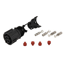 Stecher Mufa de metalica numar pini: 4 forma mufa: baioneta/rotund negru HERTH+BUSS PARTI ELECTRICE 50290855