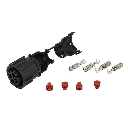 Stecher Mufa de metalica numar pini: 4 forma mufa: baioneta/rotund negru HERTH+BUSS PARTI ELECTRICE 50290855