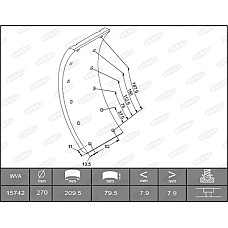 Set garnituri de frictiune, frana tambur Ferodou sabot frana 270x79. de baza MERCEDES T2/L T1/TN T2/LN1 IVECO DAILY I DAILY II 01.70-05.99 BERAL KBL15030.0-1561