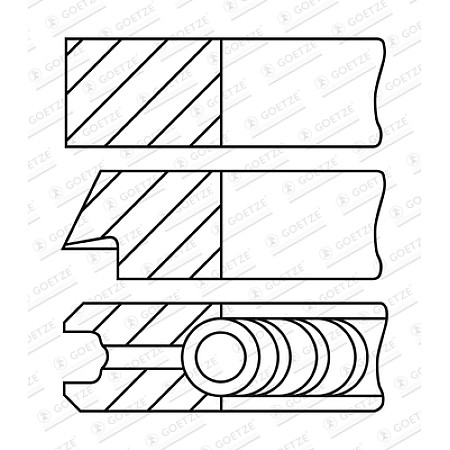 Set segmenti piston 785 STD 1 12 2 de piston CITROEN C3 III C-ELYSEE PEUGEOT 208 II 301 308 I 308 II 408 1.6/1.6LPG 01.12- GOETZE 08-452700-00