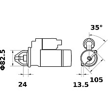 Electromotor 12V 3kW ALLIS CHALMERS 6000 CASE IH 2000 CASE-STEYR 8000 SAME ANTARES ANTARES II DORADO 1 / 2 DORADO 3 1000.3WT-WD611.87 12.78- LETRIKA MS 354