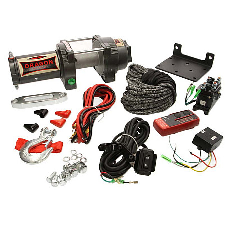 Troliu ATV ATV and quad winches Highlander towed weight 1588kg 16HP voltage 12V transmission 3-step planetary reduction 136:1 rope type synthetic 15m brake type automatic DRAGON WINCH DWH3500HD-S
