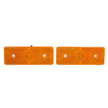 Lampa gabarit Outline marker lights L/R yellow LED height 41mm width 120mm depth 7mm for rack system/to screw hose length 120 no hanger 24V with wire connector: AMP 2PIN SETRA 300 09.91- ULO ULO5615-23