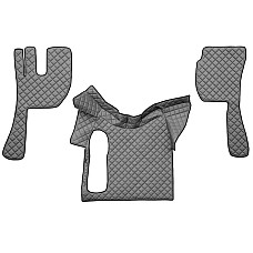Covor compartiment picioare F-CORE fara compartiment in carcasa cutiei de viteze pe intregul etaj cantitate in set 3 szt. material - piele matlasata eko culoare - gri pentru transmisie manuala VOLVO FH 01.0 F-CORE F-CORE FL13 GRAY
