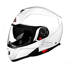Cati de maxilar Helmet Flip-up helmet SMK GLIDE WHITE GL100 colour white size M unisex SMK SMK0100/17/GL100/M