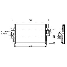 Condensator, climatizare A/C condenser NISSAN PRIMERA 1.6/2.0/2.0D 06.90-03.98 AVA COOLING DN5166 AVA