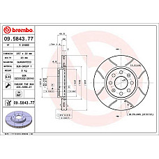 Disc frana Brake disc BREMBO Max 1pcs Cut front  L/R outer diameter 257 mm thickness 22 mm FIAT GRANDE PUNTO PUNTO PUNTO EVO PUNTO EVO/HATCHBACK PUNTO/HATCHBACK 0.9-1.9D 10.03- BREMBO 09.5843.77