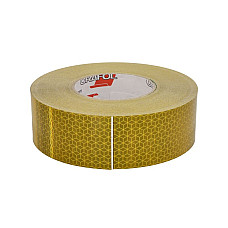 Banda reflectorizanta/contouring PIESE CARGO Contour banda reflectorizanta pentru marcarea suprafete dure 55mmx50m / galben / ONU III-gen.EEC 104 / pe partea din spate si laterale CARGOPARTS CARGO-AT01