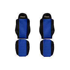 Husa scaun Huse pentru scaune Classic albastru material velours serie CLASSIC centura de siguranta a pasagerului asamblata in afara scaunului centura de siguranta a soferului asamblata in scaun se potrive F-CORE F-CORE PS04 BLUE