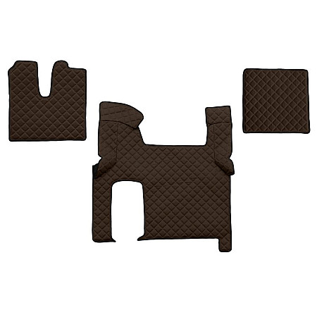 Covor compartiment picioare F-CORE doua sertare pe intregul etaj cantitate in set 3 szt. material - piele matlasata eko culoare - maro transmisie automata MAN TGX I 06.06-09.21 F-CORE F-CORE FL06 BROWN