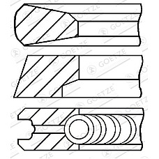 Set segmenti piston Inele de 131mm STD 35 25 3 VW RVI KERAX MAGNUM VOLVO 9700 9900 B13 FH FH II FM FM II FMX FMX II VNL D13A360-DXi13 09.05- GOETZE 08-434400-00