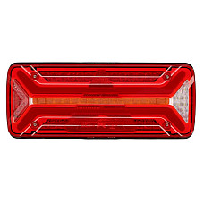 Stop spate Rear lamp L ECOLED II LED 10/30V with indicator with fog light reversing light with stop light parking light triangular reflector dynamic indicator connector: 4x 2PIN/ASS2 7PIN ASPOCK A25-4121-011