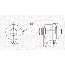 Alternator 12V 110A AUDI A1 A3 SEAT ALTEA ALTEA XL IBIZA IV IBIZA IV SC IBIZA IV ST LEON LEON SC LEON ST TOLEDO IV SKODA FABIA II OCTAVIA II RAPID 1.4/1.6ALK/2.0D 08.05- MAGNETI MARELLI 063731921010