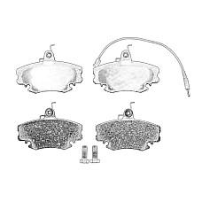 Set placute de frana Fata cu suplimente cu suruburi de ghidare a etrierului de frana DACIA LOGAN SANDERO SANDERO II SOLENZA SUPERNOVA PEUGEOT 309 I 1.1-Electric 08.85- OE RENAULT 77 11 130 071