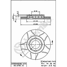 Disc frana Brembo MAX 6N0 615 301C ventilate de frana cu discuri P VW 3/95-LUPO 1.01.4 BREMBO 09.6799.75
