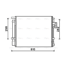 Condensator, climatizare A/C condenser with dryer KIA SORENTO II SORENTO II/SUV 2.0D/2.2D 11.09-12.15 AVA COOLING KAA5149D AVA