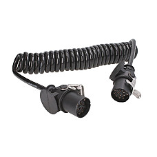 Cablu infasurat Sirma electrica spiralata lungime de lucru 45m lungime maxima 52m cu mufe numar pini: 15 24V numar cabluri: 12x1+3x15mm ADR TRUCKLIGHT EC-15-ADR-4.5M