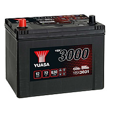 Acumulator Pornire Battery YUASA 12V 72Ah/630A YBX3000 SMF L+ standard 260x174x225 B00 starting YUASA YBX3031