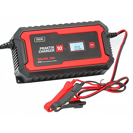 Aparat de incarcat bateria de acumulatori Battery charger PRAKTIK CHARGER 10 LCD charging voltage: 6/12 V IDEAL charging current: 10A power supply: 230V battery type: AGM/EFB/GEL/MF/WET IDEAL PCHARGE10