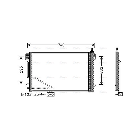 Condensator, climatizare A/C condenser with dryer MERCEDES C CL203 C W203 C T-MODEL S203 CLK A209 CLK C209 SLK R171 1.8-5.5 05.00-02.11 AVA COOLING MSA5200D AVA