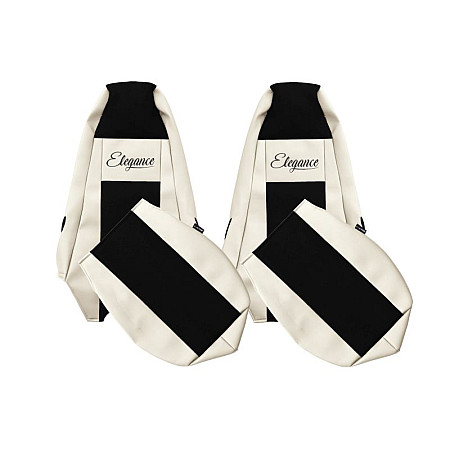 Husa scaun Seat covers ELEGANCE S champagne material eco-leather plain / velours integrated driver's headrest integrated passenger's headrest SCANIA PGRT 01.03- F-CORE F-CORE UX02 CHAMP