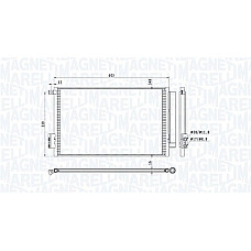 Condensator, climatizare A/C condenser with dryer FIAT 500L TIPO 0.9/0.9CNG/1.4 09.12- MAGNETI MARELLI 350203814000