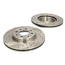 Disc frana de performanta High-efficiency brake disc SPEEDMAX Ventilated Cut-Drilled front  L/R outer diameter 2574 mm thickness 20 mm 2pcs ALFA ROMEO 145 146 155 FIAT BARCHETTA 1.2-2.0 04.89- SPEEDMAX 5201-01-0669PTUOTUV
