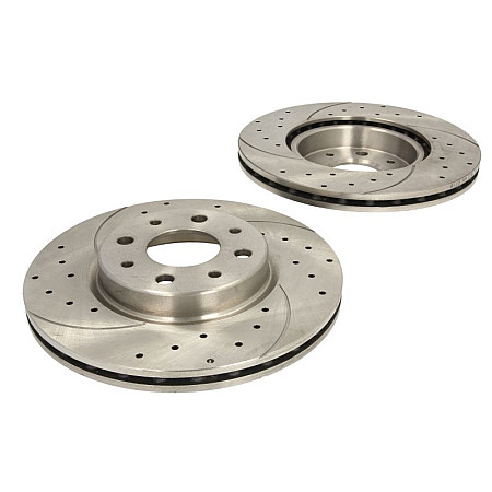 Disc frana de performanta High-efficiency brake disc SPEEDMAX Ventilated Cut-Drilled front  L/R outer diameter 2574 mm thickness 20 mm 2pcs ALFA ROMEO 145 146 155 FIAT BARCHETTA 1.2-2.0 04.89- SPEEDMAX 5201-01-0669PTUOTUV