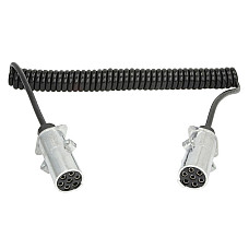 Cablu infasurat Sirma electrica spiralata lungime de lucru 4m numar cabluri: 1x15+6x1mm dopuri din aliaj tip N TRUCKLIGHT EC-N07-ALU-4.0M