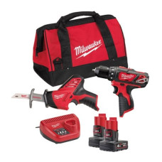 Set scula electrica Power tools kit 2 pcs SET:5 pcs battery-powered: Blade saw Drill-screwdriver battery included: charger included: number of batteries: 2 pcs MILWAUKEE 4933441230
