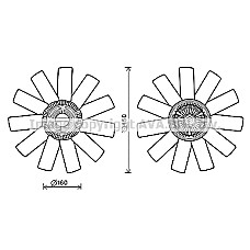 Ventilator, radiator Fan clutch with fan number of blades 11 RVI MASCOTT 8140.43.B.3586-ZD3A604 01.99-12.10 AVA COOLING RTF558 AVA