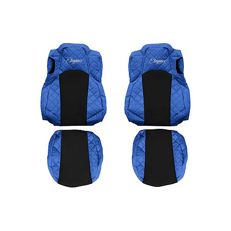 Husa scaun Huse pentru scaune Elegance albastru material eco-piele / velours serie ELEGANCE VENTILAT scaune cu tetiere integrate scaunul soferului confortabil  MERCEDES ACTROS MP4 F-CORE F-CORE FX22 BLUE