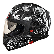 Cati integrale Helmet full-face helmet SMK TWISTER SKULL MA210 colour neagra/matt/white size S unisex SMK SMK0104/17/MA210/S