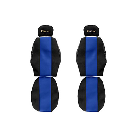 Husa scaun Huse pentru scaune Classic albastru material velours serie CLASSIC centura de siguranta a pasagerului asamblata in scaun centura de siguranta a soferului asamblata in scaun tetiera reglabila a p F-CORE F-CORE PS13 BLUE