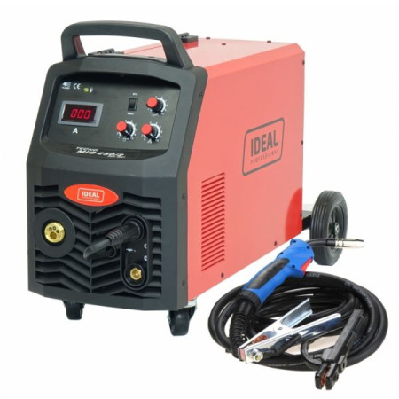 Sudor semi-automat MIG / MAG invertor sudor semi-automat mig / mag putere de sudura minima: 30A curent maxim de sudura: 250A putere nominala: 59kW alimentare electrica: 230/400V metoda de sudare: FLUX / MIG-MAG / MMA IDEAL TMIG250/2V2