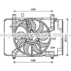 Ventilator, radiator Radiator fan with housing NISSAN CUBE JUKE 1.6 08.09- AVA COOLING DN7532 AVA