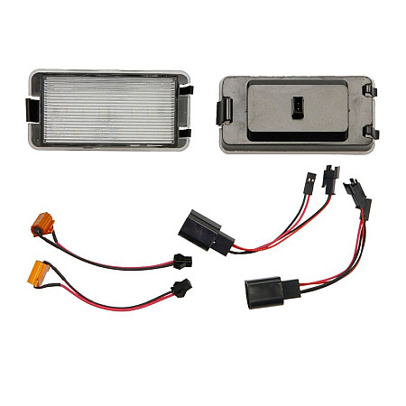 Elemente iluminare Licence plate lamp LED ligght colour: white set 12V no road approval SEAT AROSA CORDOBA IBIZA III LEON TOLEDO III 02.93-11.09 M-TECH CLP044