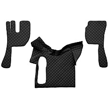 Covor compartiment picioare F-CORE fara compartiment in carcasa cutiei de viteze pe intregul etaj cantitate in set 3 szt. material - piele matlasata eko culoare - negru pentru transmisie manuala VOLVO FH 01 F-CORE F-CORE FL13 BLACK