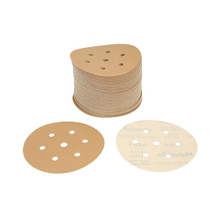 Abrazivi GOLD Hartie abraziva: disc scai numar gauri: 7 gradatie: P220 diametru:150mm culoare: bej ambalaje 100 buc SUNMIGHT SUN52611