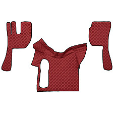 Covor compartiment picioare F-CORE fara compartiment in carcasa cutiei de viteze pe intregul etaj cantitate in set 3 szt. material - piele matlasata eko culoare - rosu pentru transmisie manuala VOLVO FH 01. F-CORE F-CORE FL13 RED
