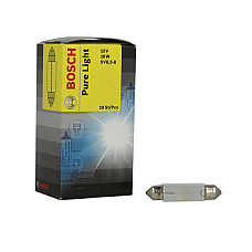 Bec, iluminare numar circulatie Bec cutie 10buc C10W 12V 10W SV85-8 conducta Pure Light BOSCH 1 987 302 210/10