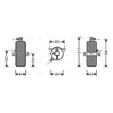 Uscator,aer conditionat Air conditioning drier CITROEN XM PEUGEOT 605 2.0/2.1D/3.0 05.89-10.00 AVA COOLING CND202 AVA