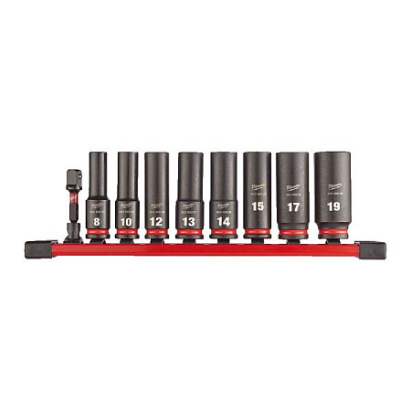&quot;Set scule Set of impact sockets 9 pcs socket / drive: 3/8&quot;&quot; long profile: Hexagonal 10 12 13 16 17 18 19 8 packaging: rail&quot; MILWAUKEE 4932480455