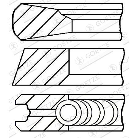 Set segmenti piston Inele de 1015mm +050 2 25 3 FENDT 300 400 AHLMANN AS ATLAS COPCO XAS COPCO XATS ZW BOMAG BW DEUTZ FAHR AGROFARM AGROTRON AGROTRON K BF4M1012EC-TD226B-4 GOETZE 08-127907-00