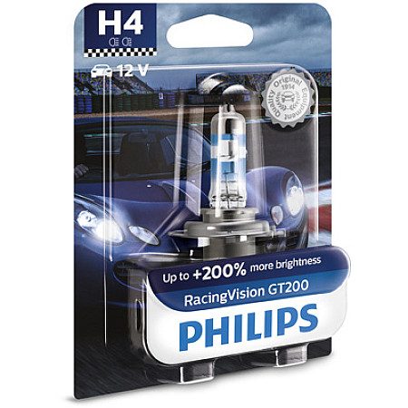 Bec, far principal Bec ambalaj blister 1buc H4 12V 60/55W P43T-38 RacingVision GT200 3500K IVECO DAILY I DAILY II MERCEDES 123 C123 123 W123 123 T-MODEL S123 124 A124 124 C124 11.65- PHILIPS PHI 12342RGTB1